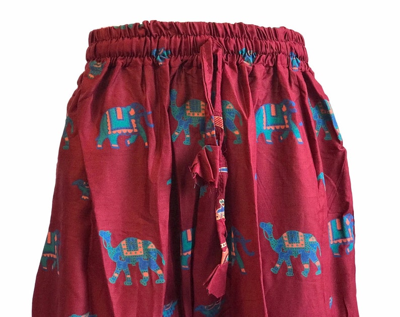 Vintage Women/'s Palazzo PantsBoho PantsElephant PantsGypsy PantsBurgundy Hippie Pants