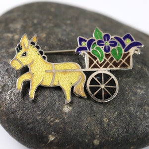 Emaille broche Jeronimo Fuentes | Vintage sterlingzilver | Taxco-speld uit het midden van de eeuw