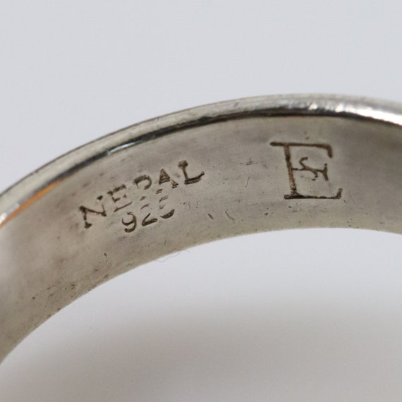 Orange Agate Ring | Vintage Sterling Silver | Nep… - image 9