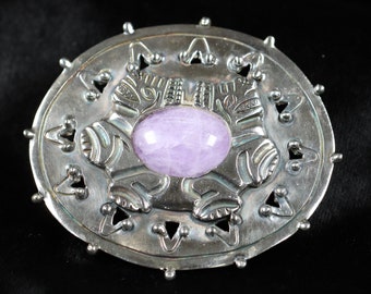 Taxco William Spratling Brooch | Vintage Sterling Silver | Rare Amethyst Jaguar Brooch