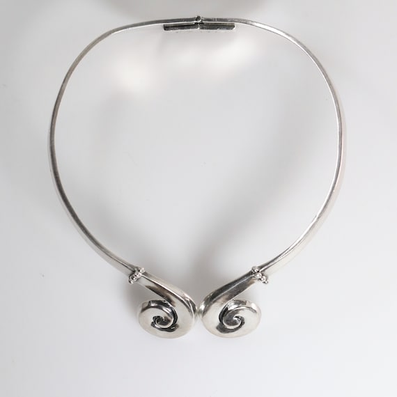 Margot de Taxco Swirl Hinged Choker Necklace | Vi… - image 3