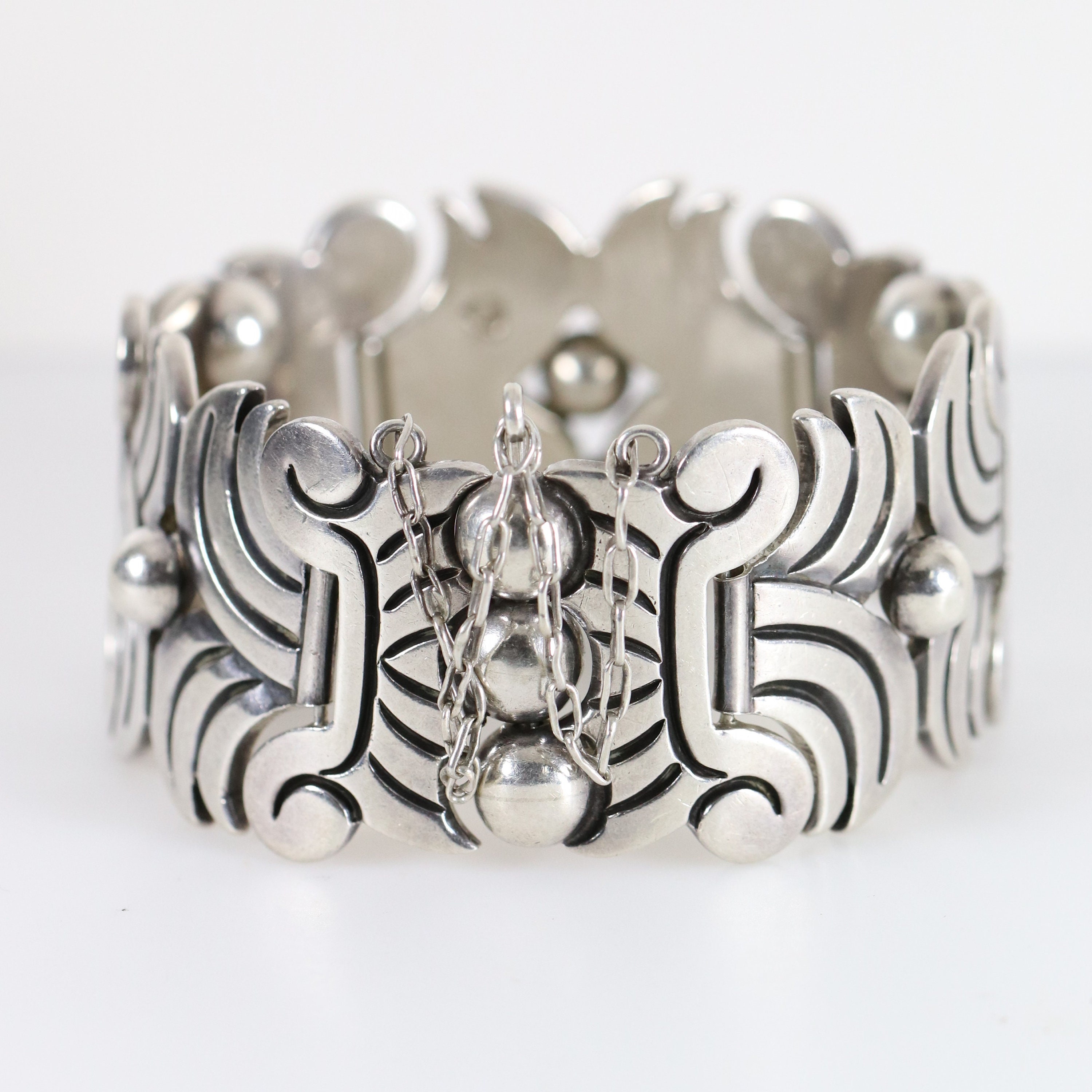 Taxco Hector Aguilar Aztec Panel Bracelet | Vintage Sterling Taxco Hector Aguilar Aztec Panel Bracelet | Vintage Sterling
