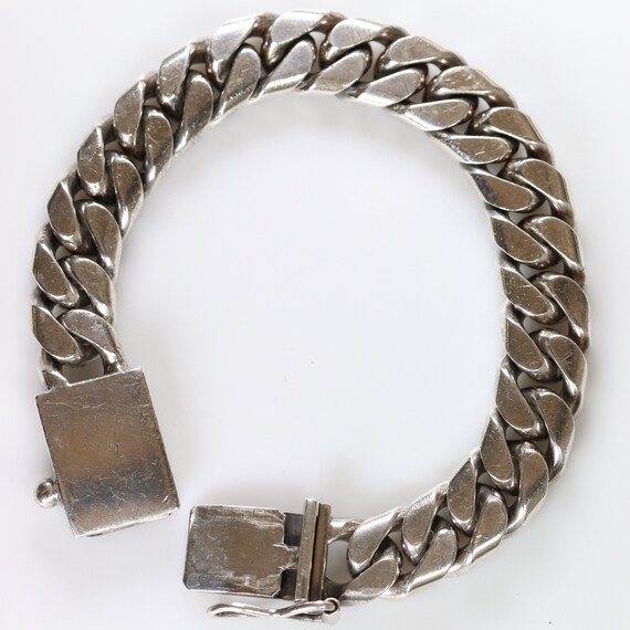 Heavy Cuban Curb Chain Bracelet | Vintage Sterlin… - image 7