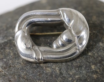 Broche pequeño Georg Jensen 32 / Plata de ley vintage / Art Nouveau Dinamarca