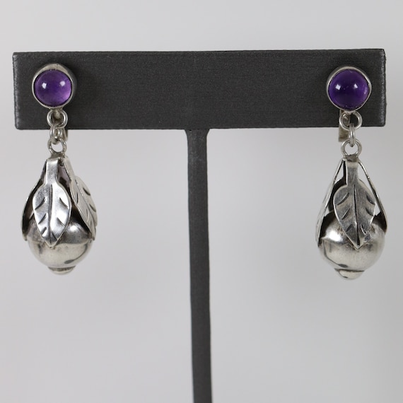 Early Handcrafted Amethyst Earrings | Vintage Ster