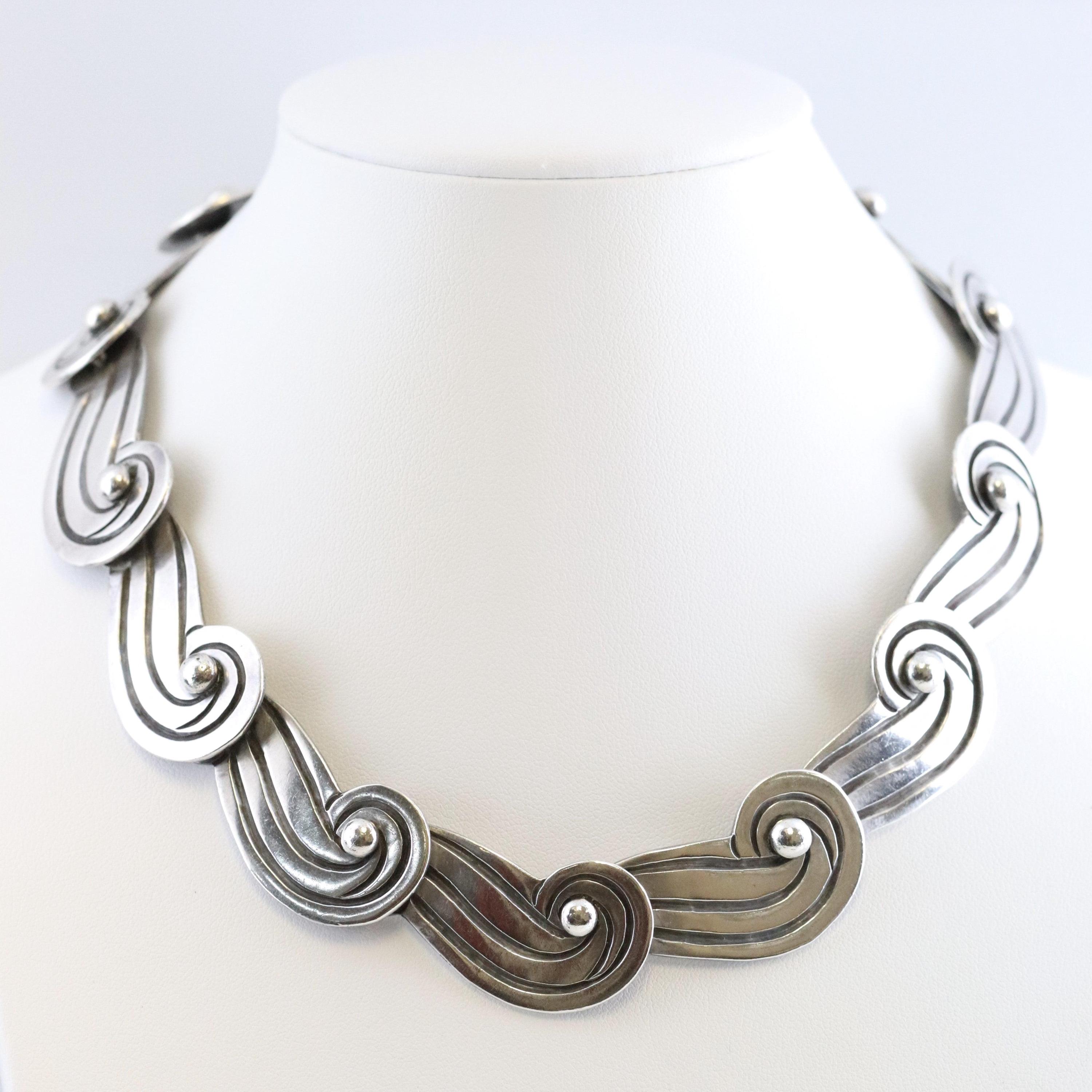 Vintage Mexican Silver & Turquoise Collar, Taxco – Sedgwicks