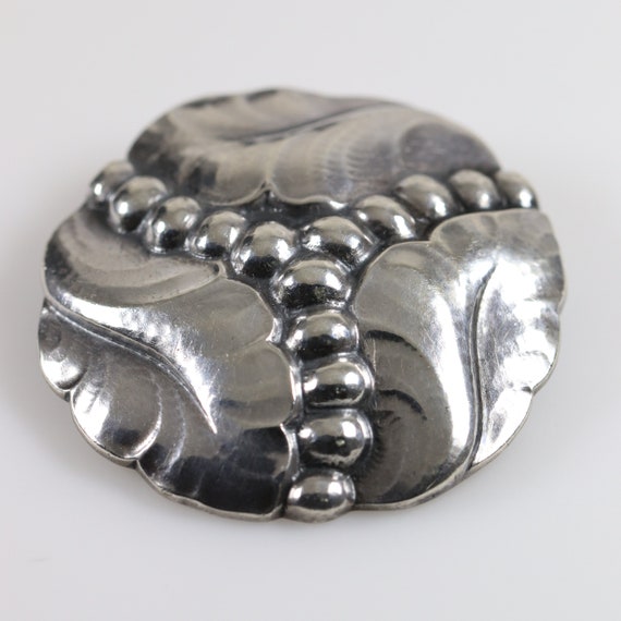 Georg Jensen Large Round Grape Pin | Vintage Ster… - image 1