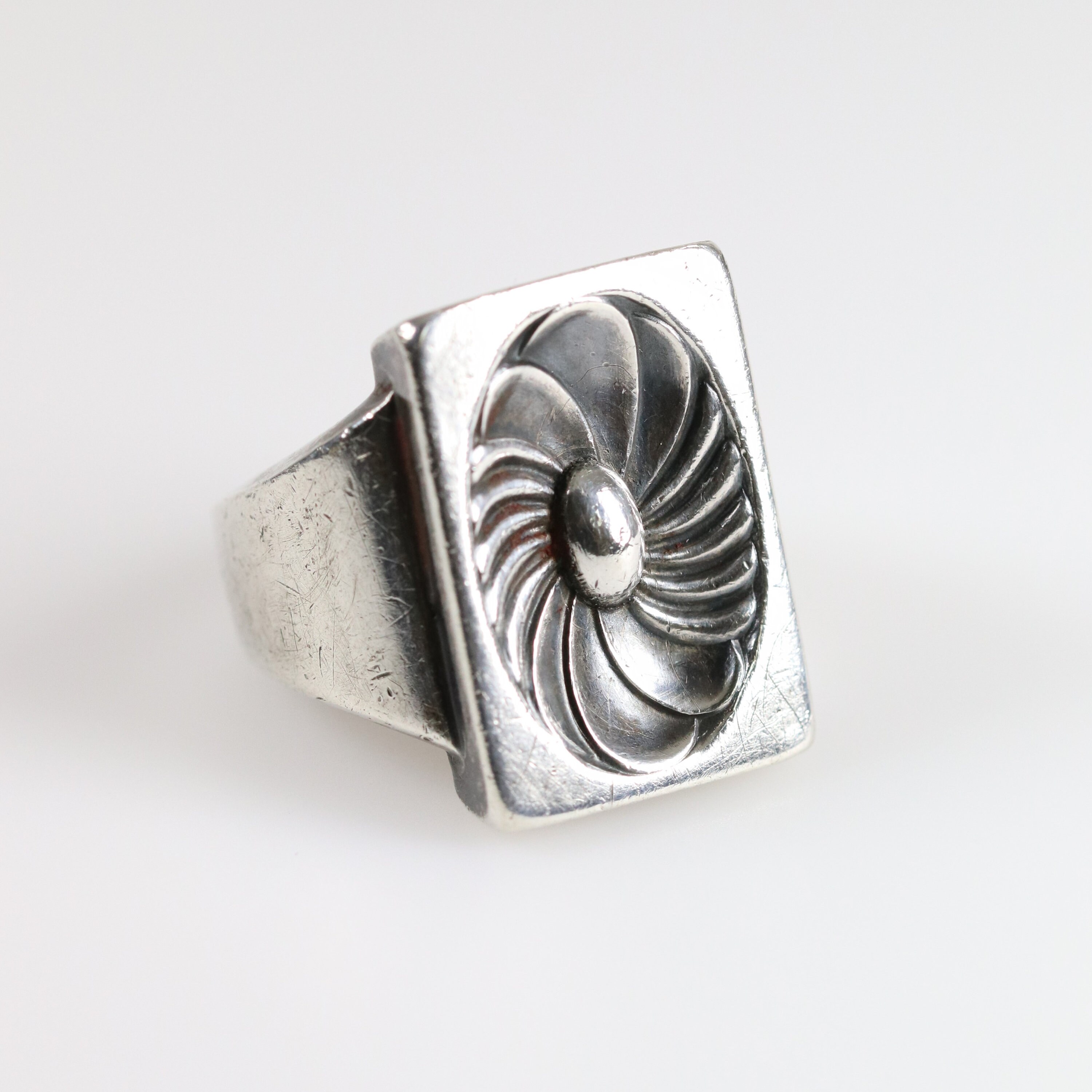 Georg Jensen Lotus Flower Ring 82A | Vintage Sterling Silver | Mid 