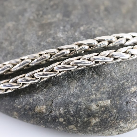 Byzantine Wheat Link Necklace Chain | Vintage Ste… - image 2
