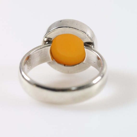 Orange Agate Ring | Vintage Sterling Silver | Nep… - image 7