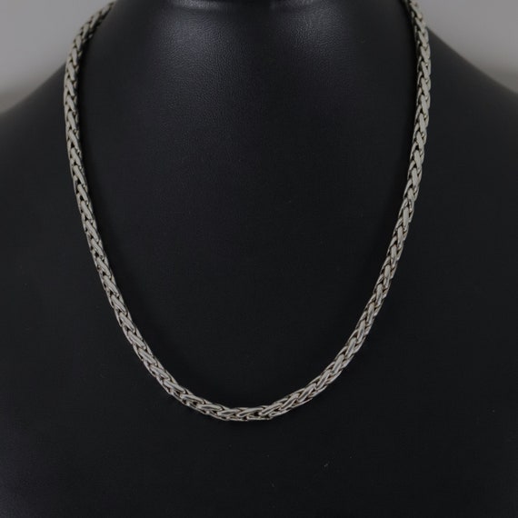Byzantine Wheat Link Necklace Chain | Vintage Ste… - image 1