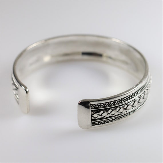 Southwest Cuff Bracelet | Vintage Sterling Silver… - image 3