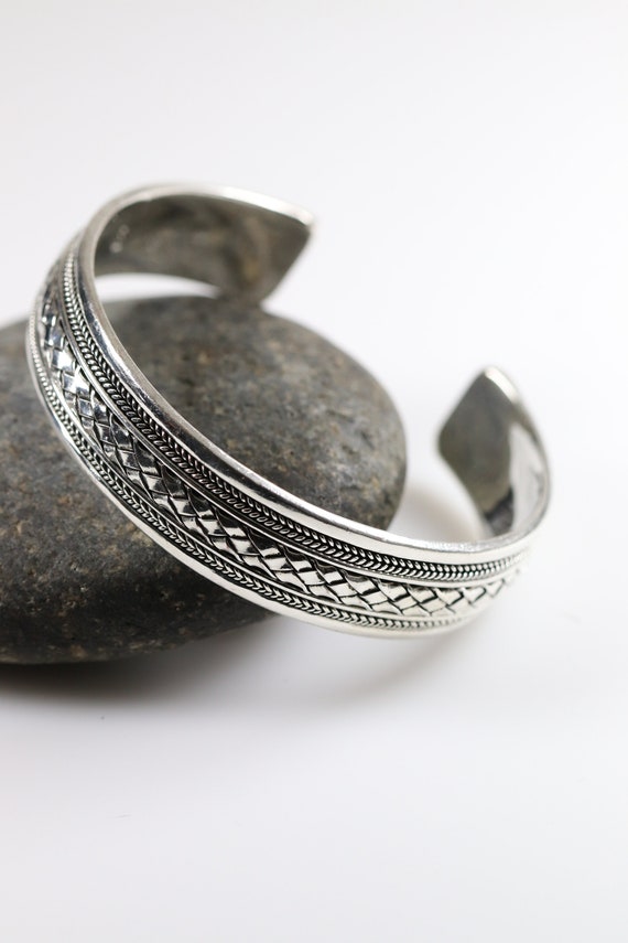 Southwest Cuff Bracelet | Vintage Sterling Silver… - image 5