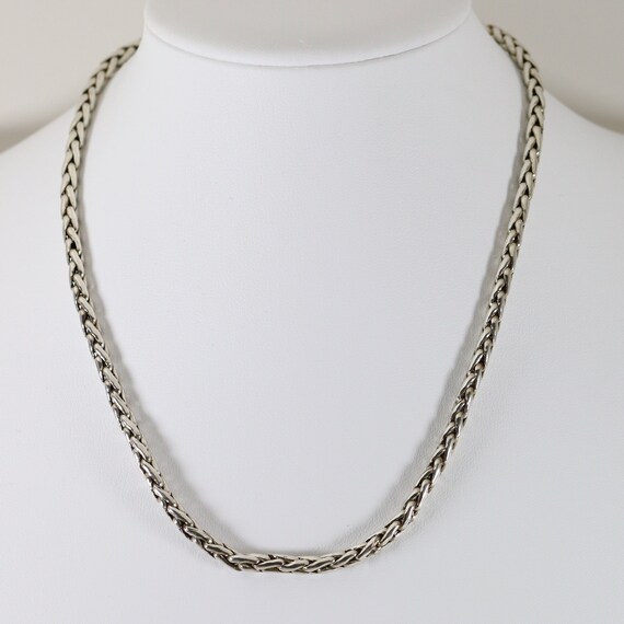 Byzantine Wheat Link Necklace Chain | Vintage Ste… - image 4