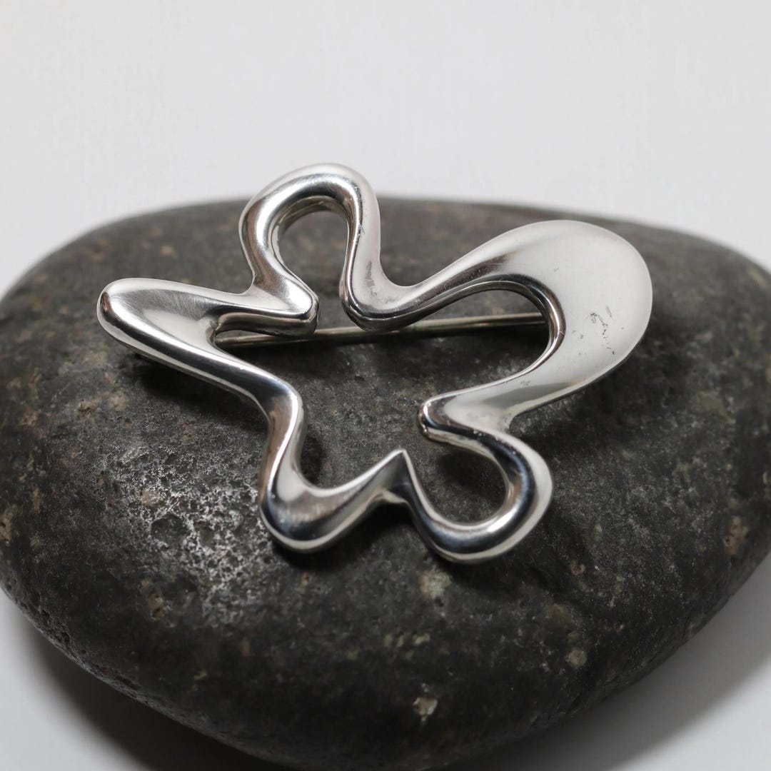   323 ヘニングコッペル ブローチ A258046 Splash Abstract Brooch 321 Henning Koppel | Sterling Silver