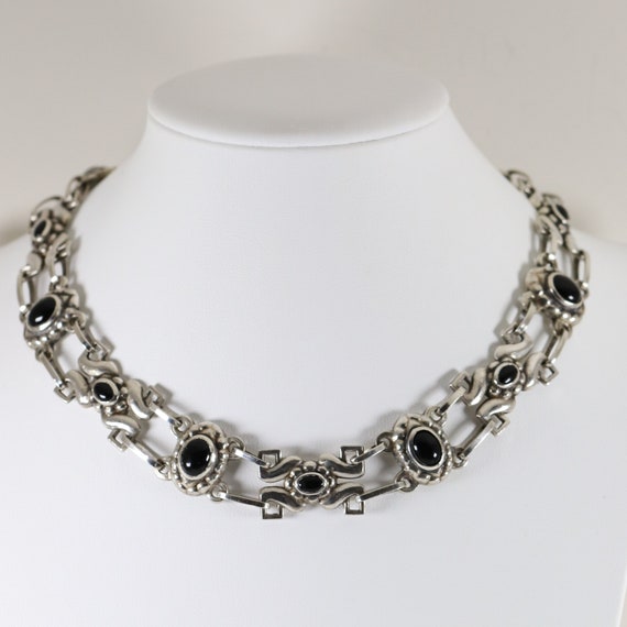 ジョージジェンセン シルバー925 銀 オニキス ネクタイピン カフス