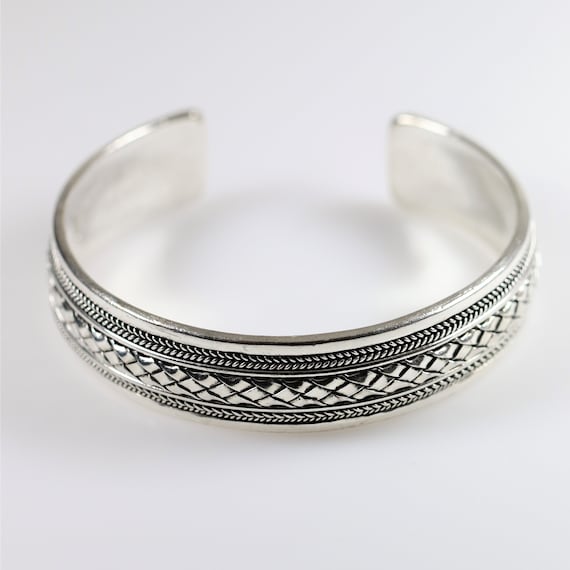 Southwest Cuff Bracelet | Vintage Sterling Silver… - image 1