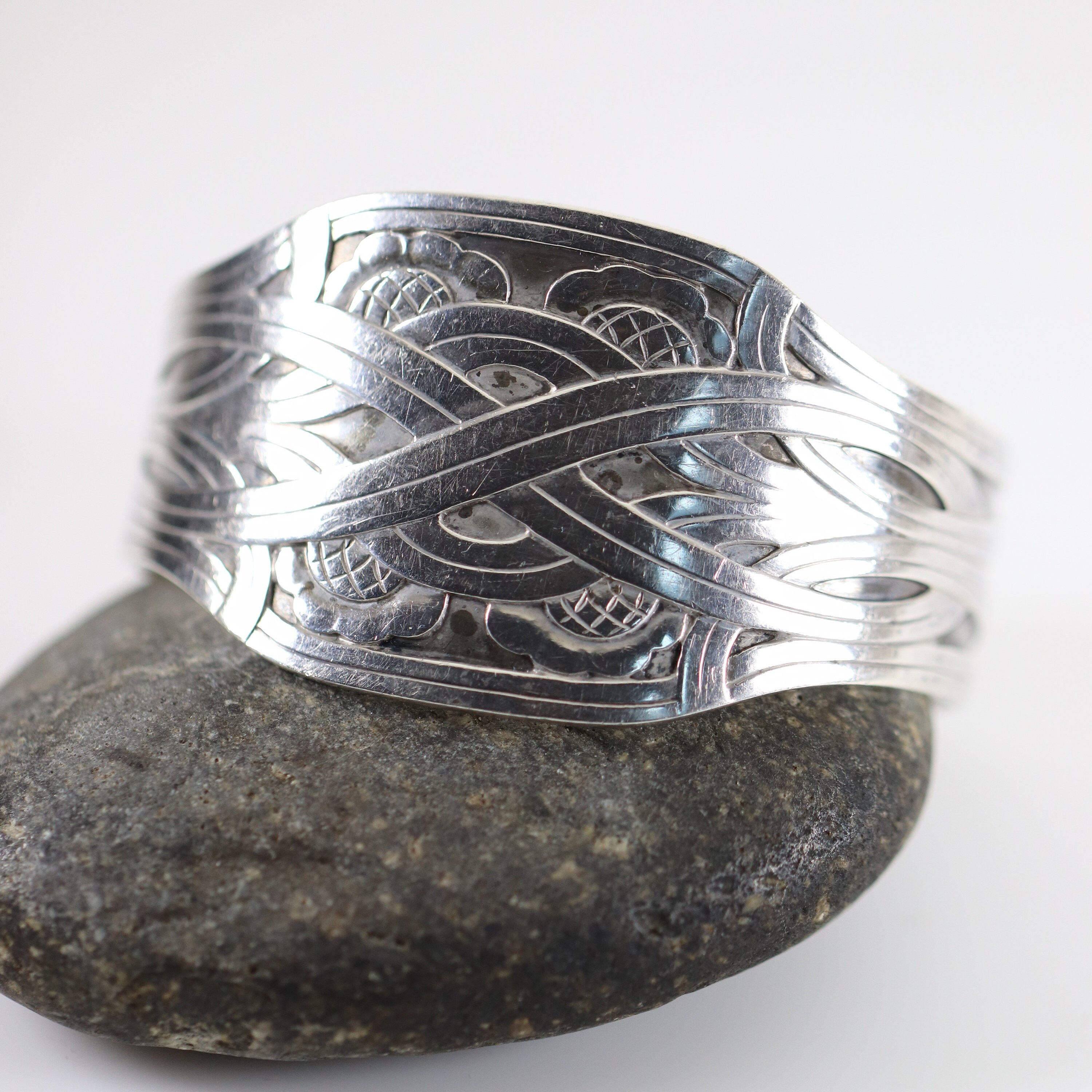Georg Jensen Floral Cuff 55 | Vintage Sterling Silver