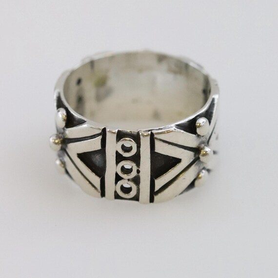 Handcrafted Patterned Taxco Ring | Sterling Silve… - image 6