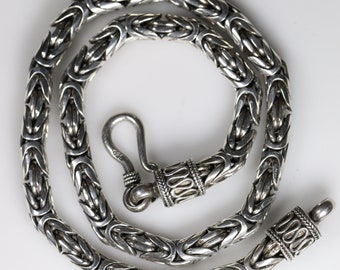 1960’s～★イスラエル陸軍★ 戦闘工兵 Necklace Vintage Black Byzantine Link Chain Mens Stainless Steel