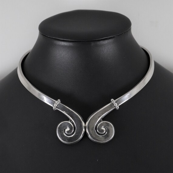 Margot de Taxco Swirl Hinged Choker Necklace | Vi… - image 5