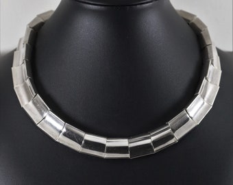 Antonio Pineda Taxco Heavy Modernist Necklace | Vintage Sterling Silver | 970 Silver Mid-Century Mexico