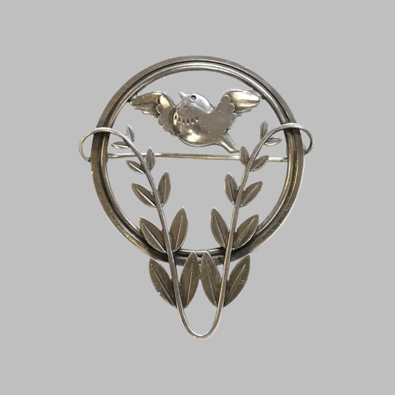 Arno Malinowski Georg Jensen Sterling Silver Bird Brooch: Art Deco