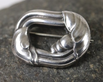 Broche pequeño Georg Jensen 32 / Plata de ley vintage / Art Nouveau Dinamarca