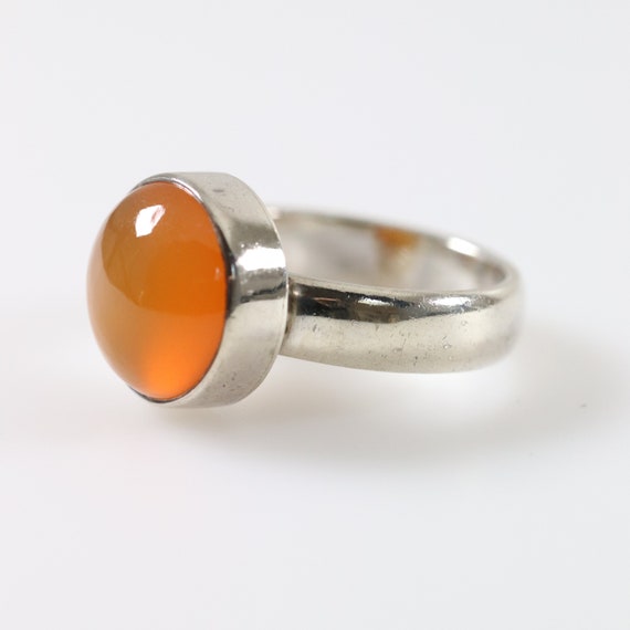 Orange Agate Ring | Vintage Sterling Silver | Nep… - image 6