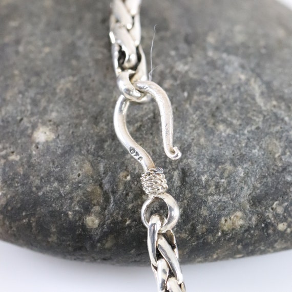 Byzantine Wheat Link Necklace Chain | Vintage Ste… - image 6