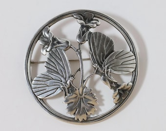 Broche de mariposa 283 Arno Malinowski / Joyería vintage de plata de ley / Georg Jensen Art Déco Dinamarca