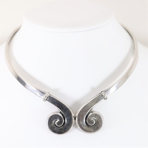 Margot de Taxco Swirl Hinged Choker Necklace | Vi… - image 4