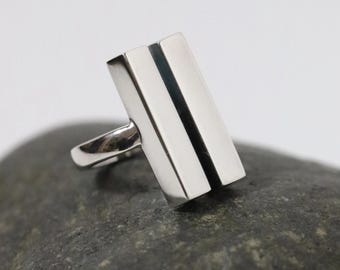 Georg Jensen Modernist Statement Ring 140 | Vintage Sterling