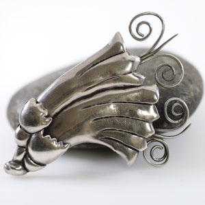 Taxco Valentin Vidaurreta Floral Brooch | Vintage Sterling Silver | 930 Silver Mid-Century Modernist Mexico