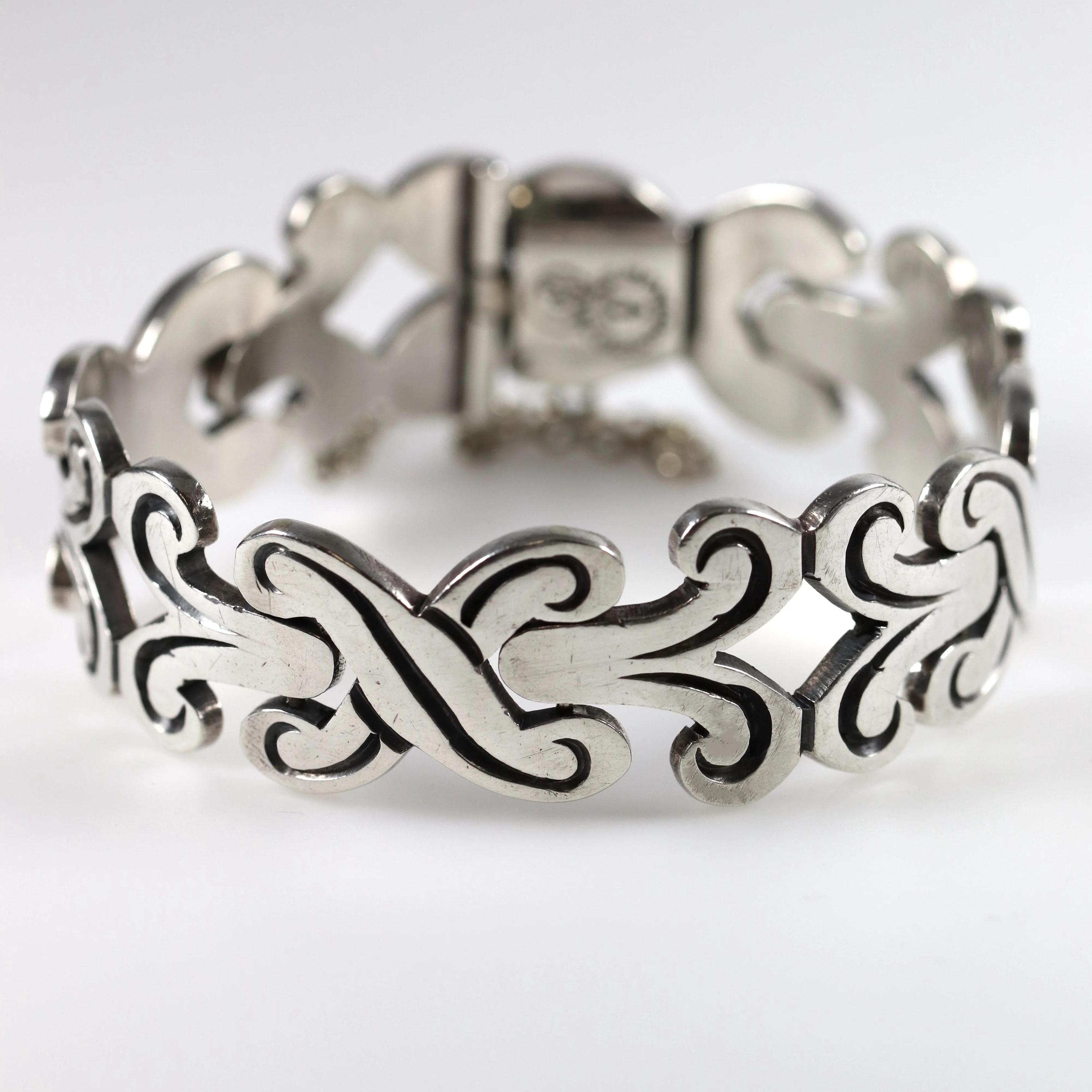 Taxco Fertility Panel Bracelet | Sterling Silver Vintage Jewelry