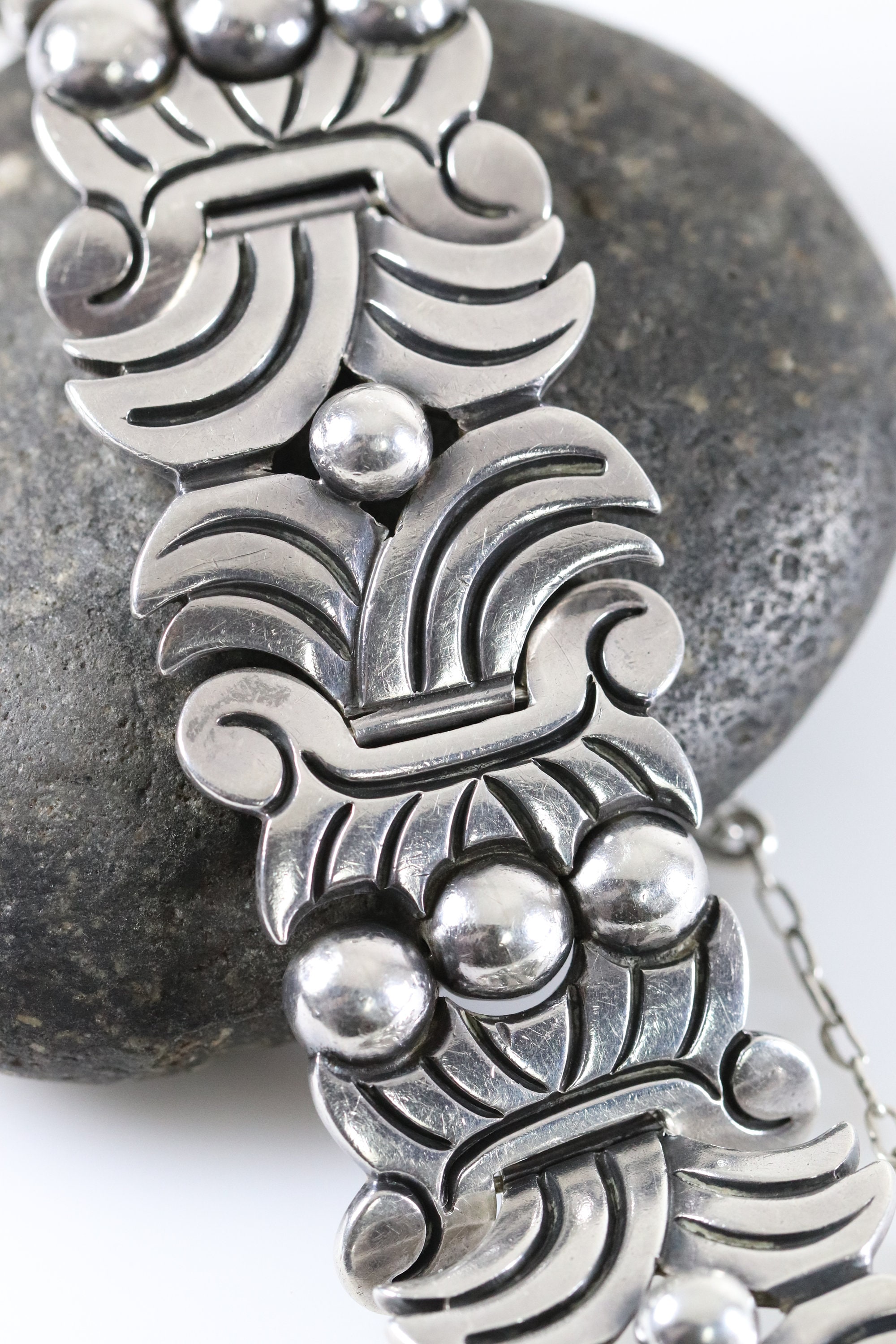 Taxco Hector Aguilar Aztec Panel Bracelet | Vintage Sterling Taxco Hector Aguilar Aztec Panel Bracelet | Vintage Sterling