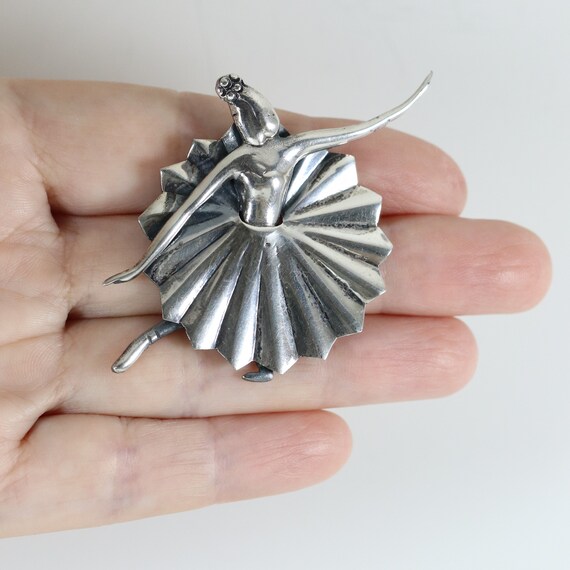 Handcrafted Ballerina Brooch | Vintage Sterling S… - image 2