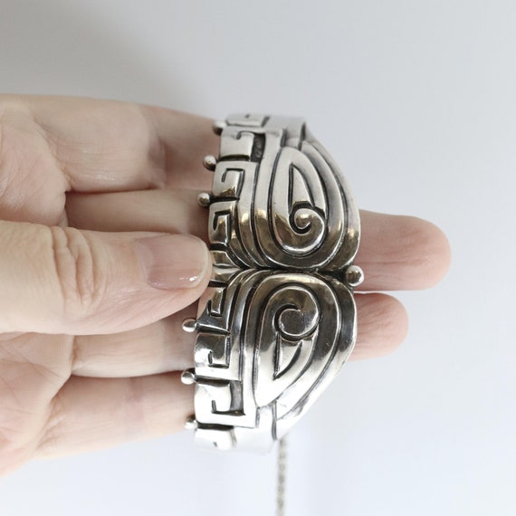Margot de Taxco Ornate Hinged Bracelet | Sterling… - image 5