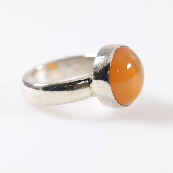 Orange Agate Ring | Vintage Sterling Silver | Nep… - image 5