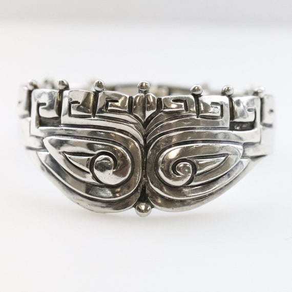 Margot de Taxco Ornate Hinged Bracelet | Sterling… - image 1
