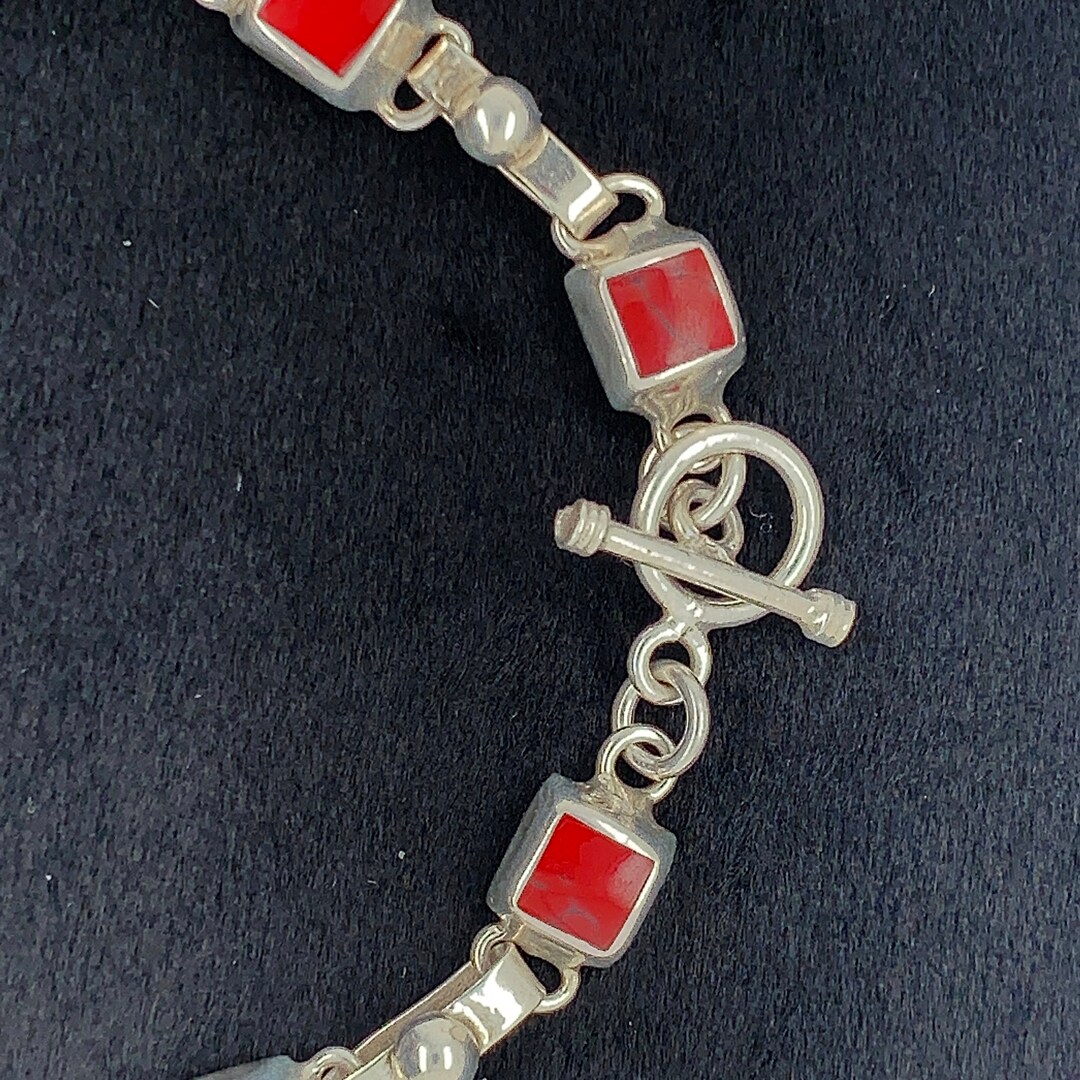 Vintage Sterling Heavy Silver Carnelian Stone Bracelet - Etsy