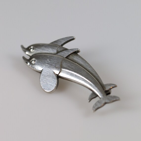 Georg Jensen Twin Dolphins Brooch | Vintage Sterl… - image 4