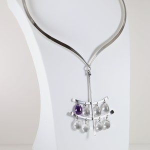 Vivianna Torun Multi-Tiered Quartz Necklace 135 | Vintage Sterling Silver | Modernist Georg Jensen Denmark