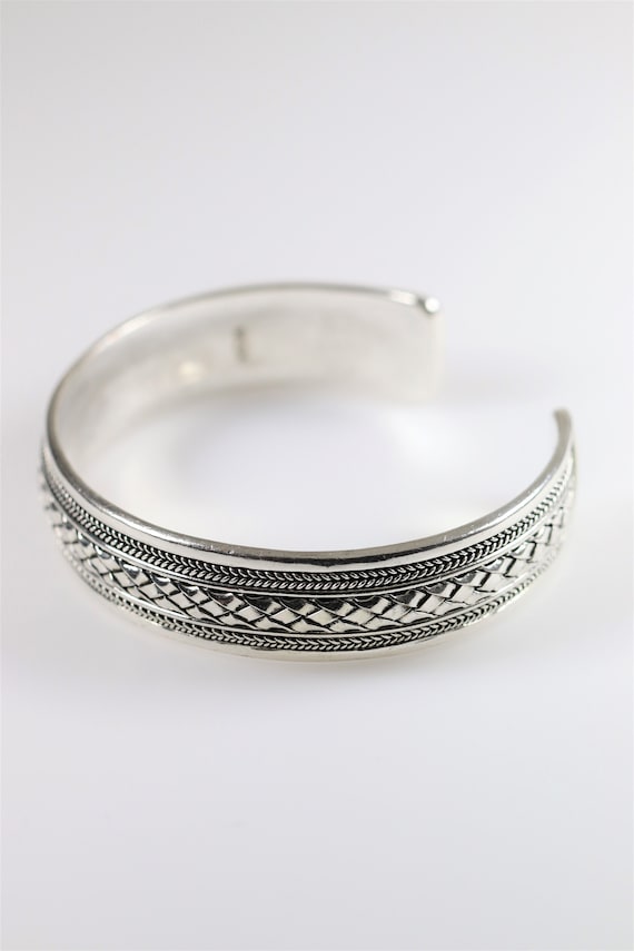 Southwest Cuff Bracelet | Vintage Sterling Silver… - image 9