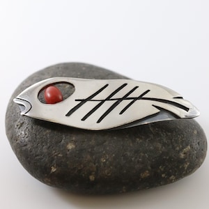 Rare Los Castillo Fish Brooch | Sterling Silver Vintage Jewelry | Modernist Taxco Mexico