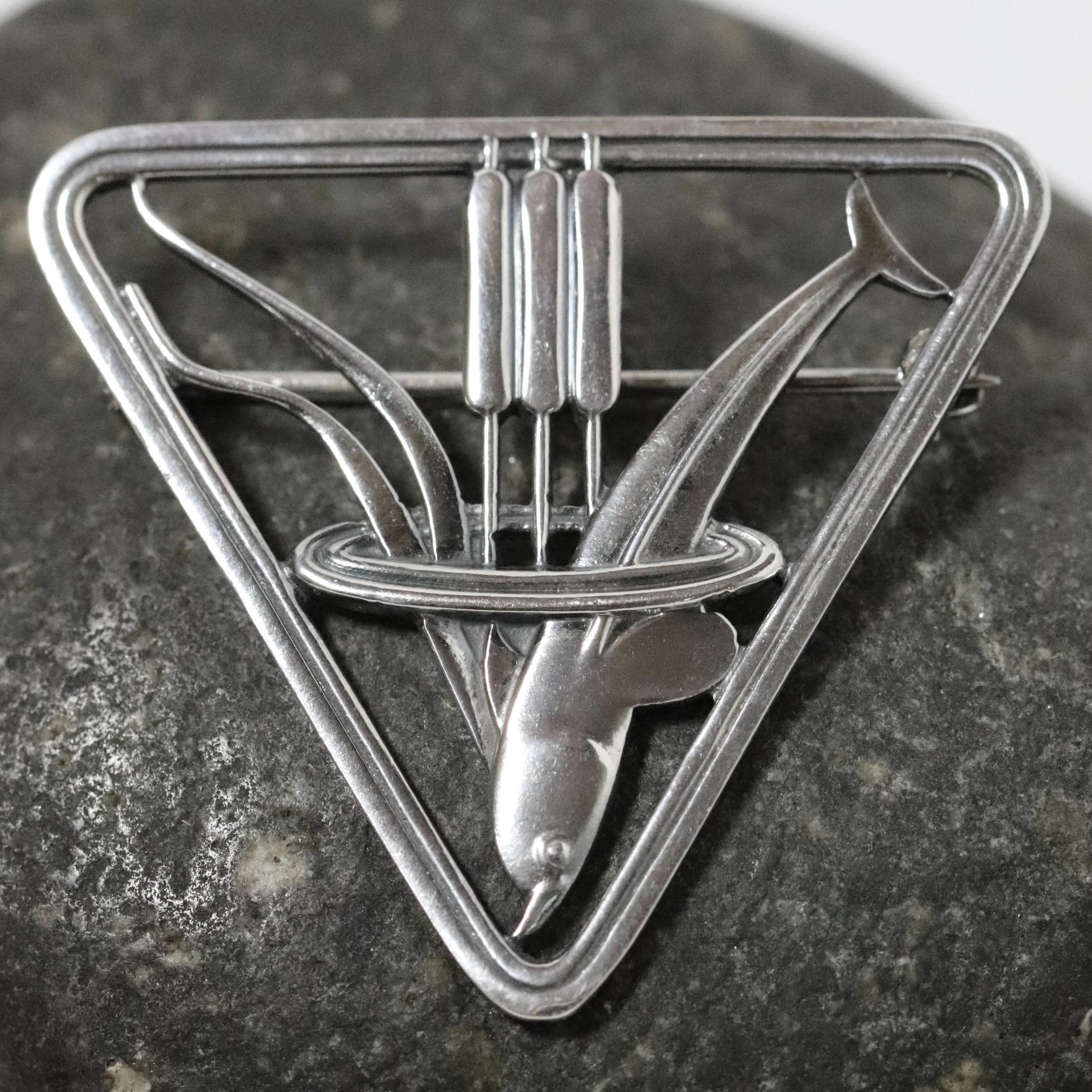 Silver Danish Silver Dolphin Brooch - Etsy