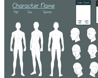 Character Designcustom Reference Sheet Etsy