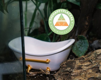 Frog and Gecko vintage bathtub water dish terrarium decor