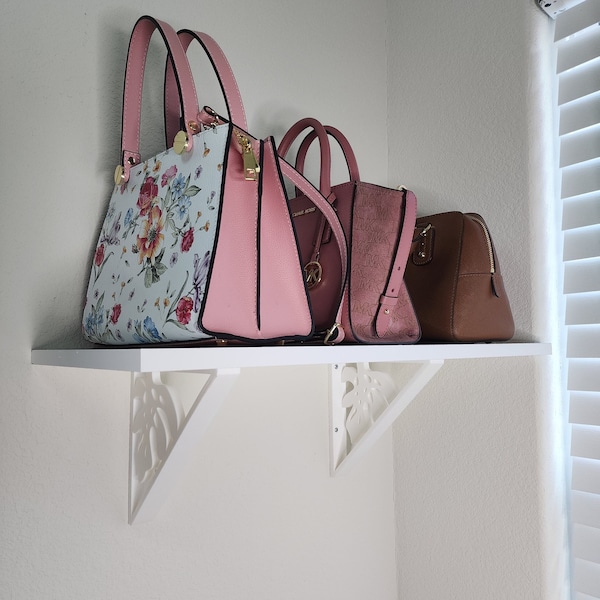 Wall Shelf Brackets with Monstera Leaf Design