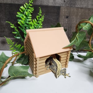 Gecko and Frog Cabin Hide with Removeable Roof